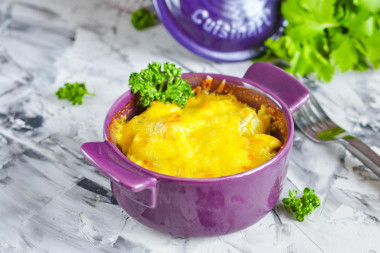 Жульен с курицей и грибами в духовке
