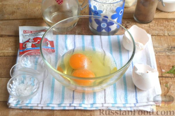 Блинный салат с курицей